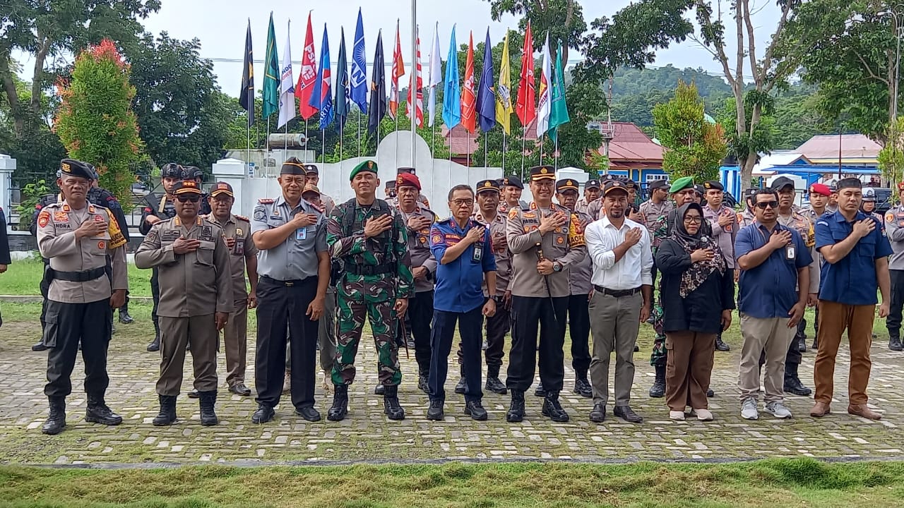 Polres Halteng Gelar Apel Konsolidasi Pasca Pemungutan Suara Pemilu 2024