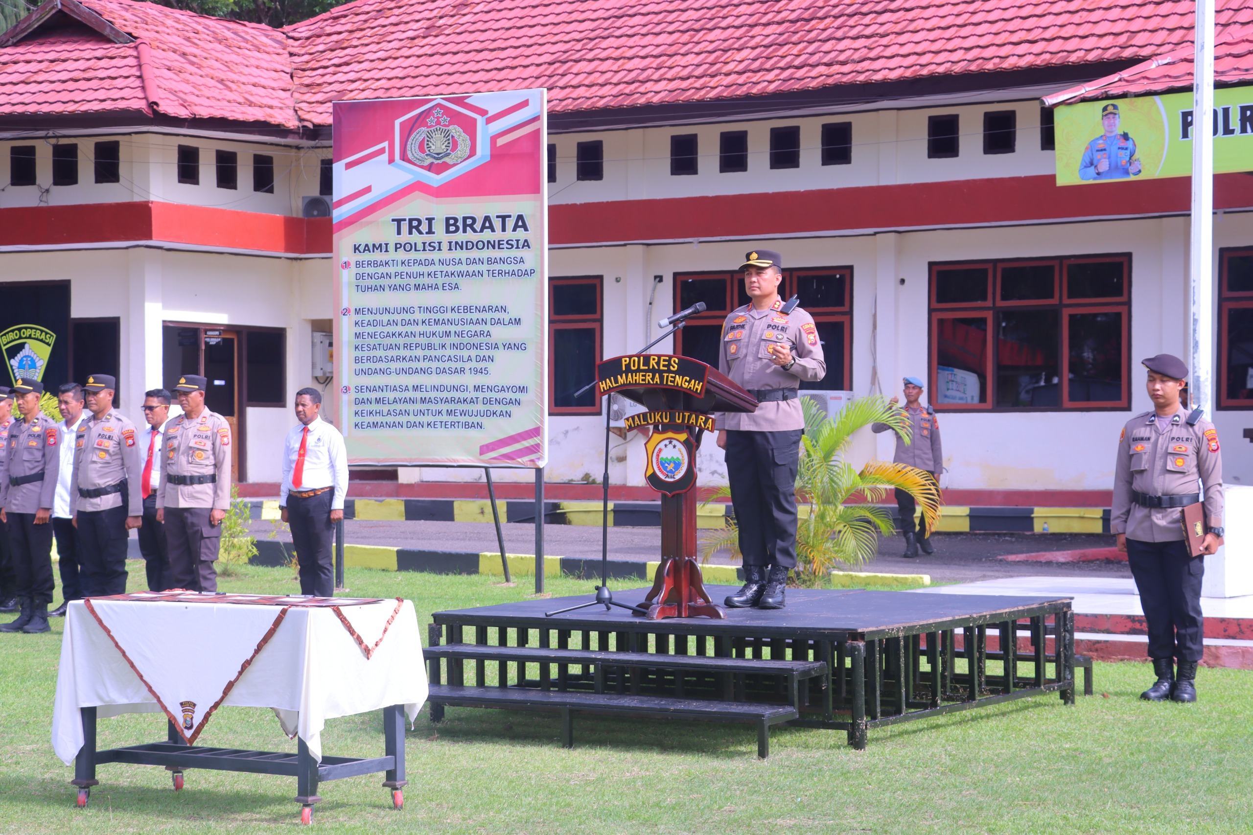 Kapolres Pimpin Serah Terima Jabatan,5 PJU Polres Halmahera Tengah.