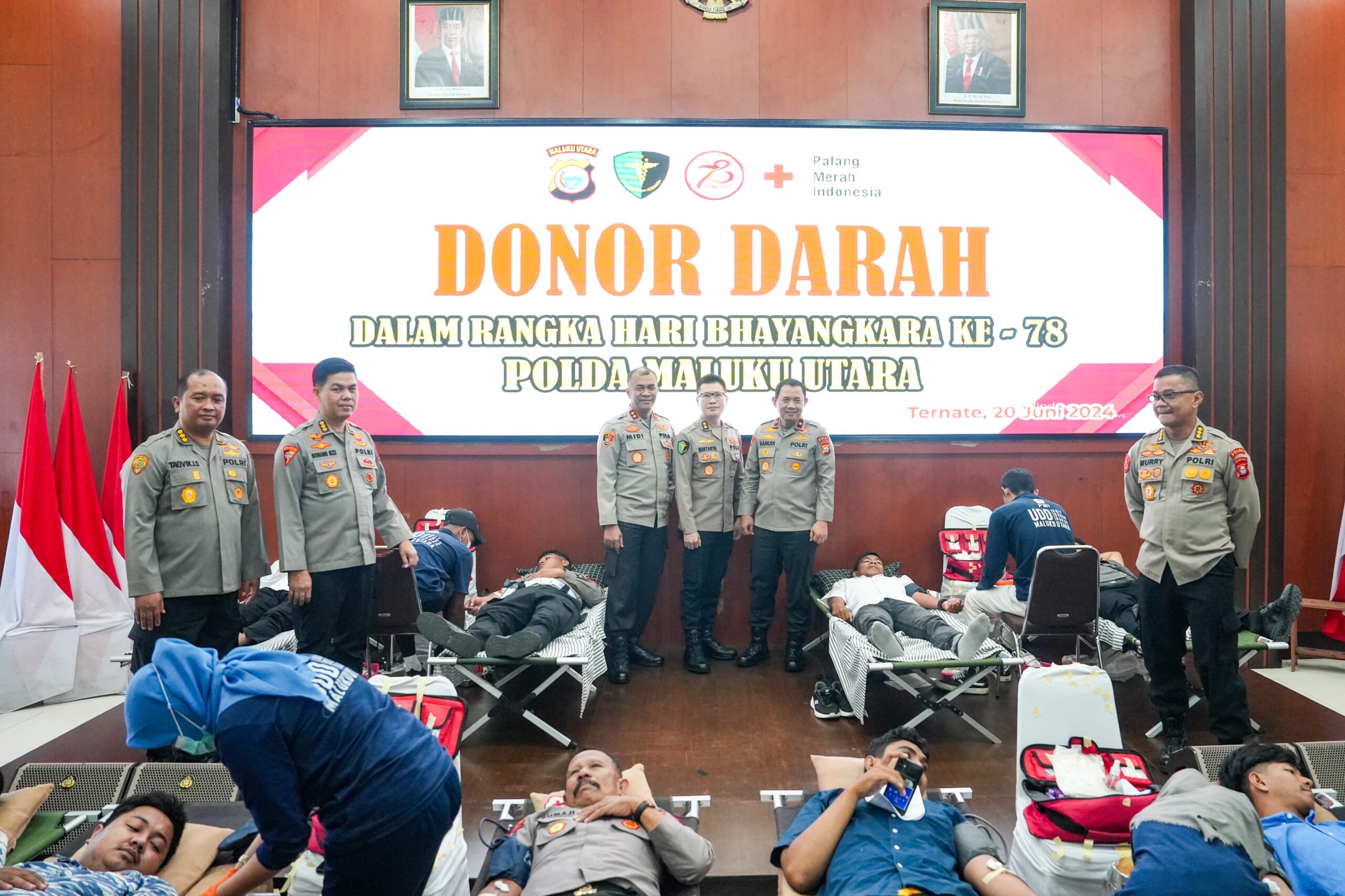 Peduli, Polda Malut Gelar Donor Darah Di Hari Bhayangkara Ke-78