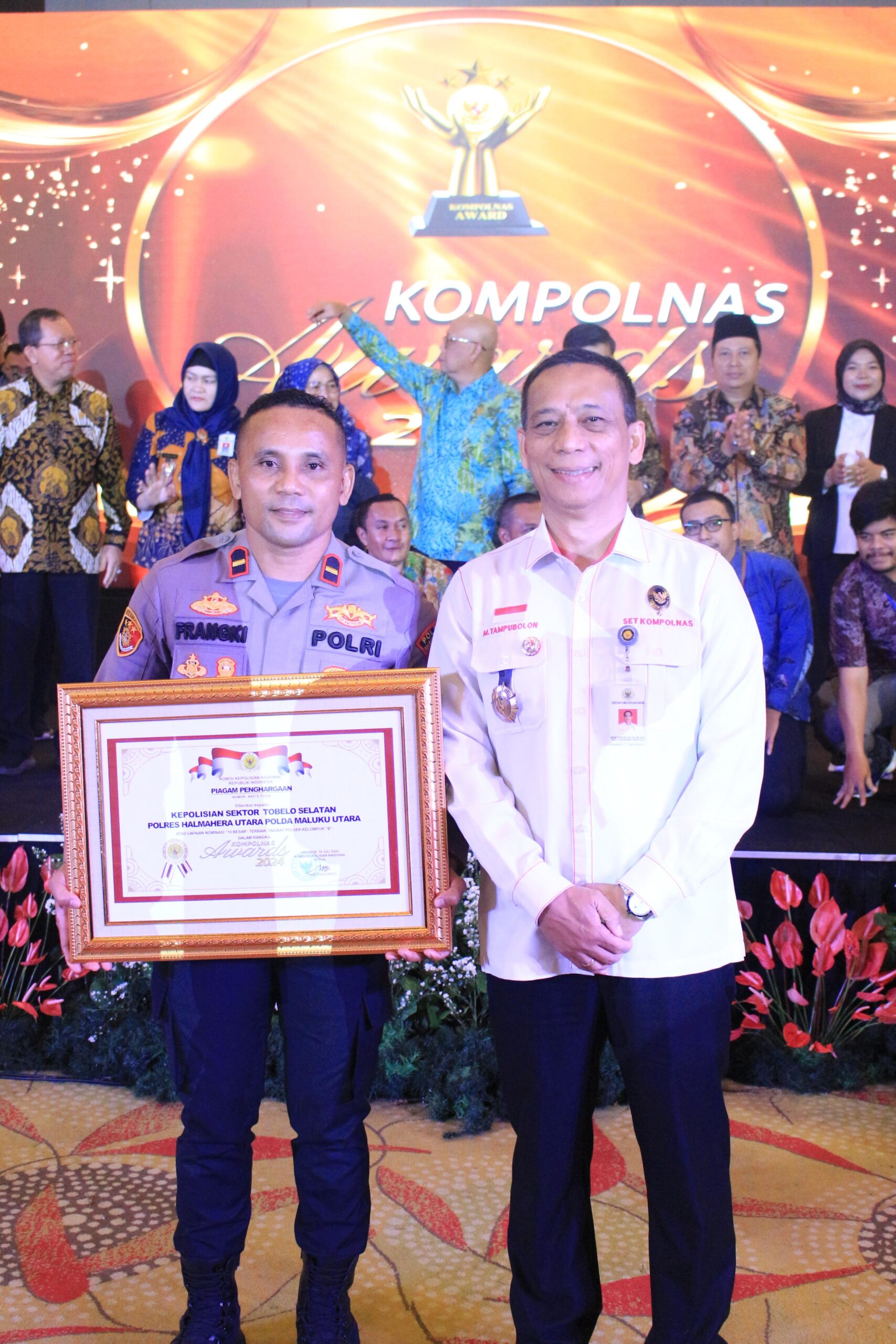 “KINERJA DAN INOVASI TERBAIK” POLSEK TOBELO SELATAN RAIH PENGHARGAAN KOMPOLNAS AWARD 2024.