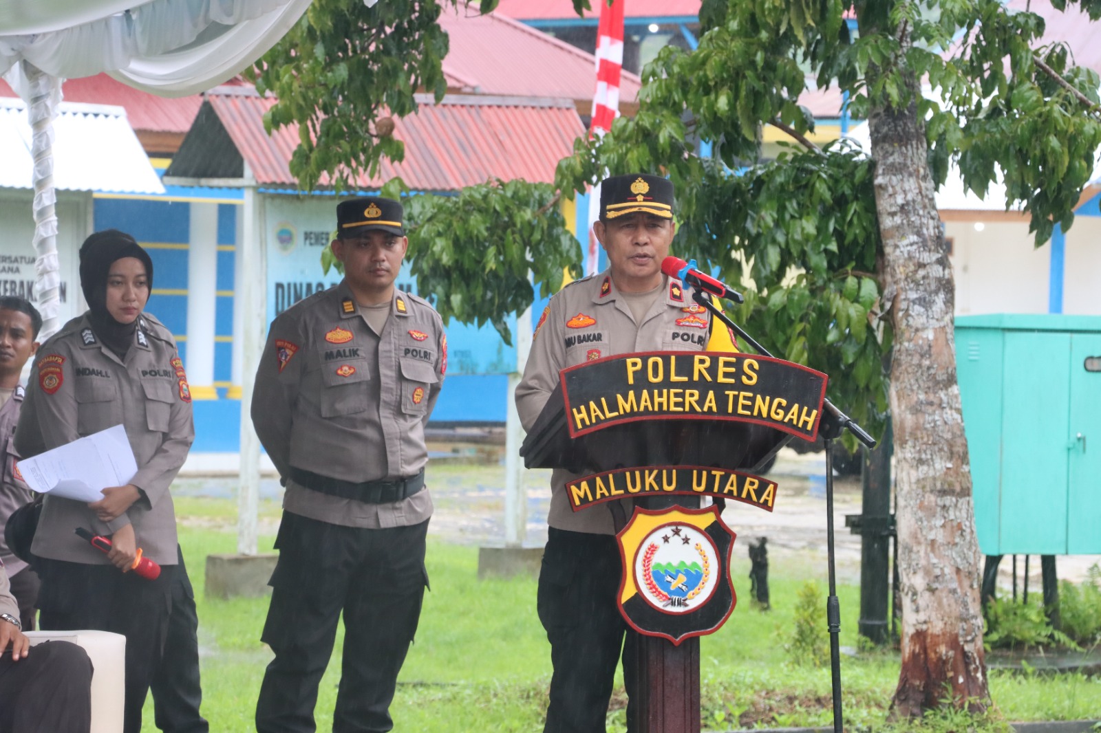 Sukseskan Pemilu 2024, Polres Halmahera Tengah Gelar Simulasi Sispamkota.