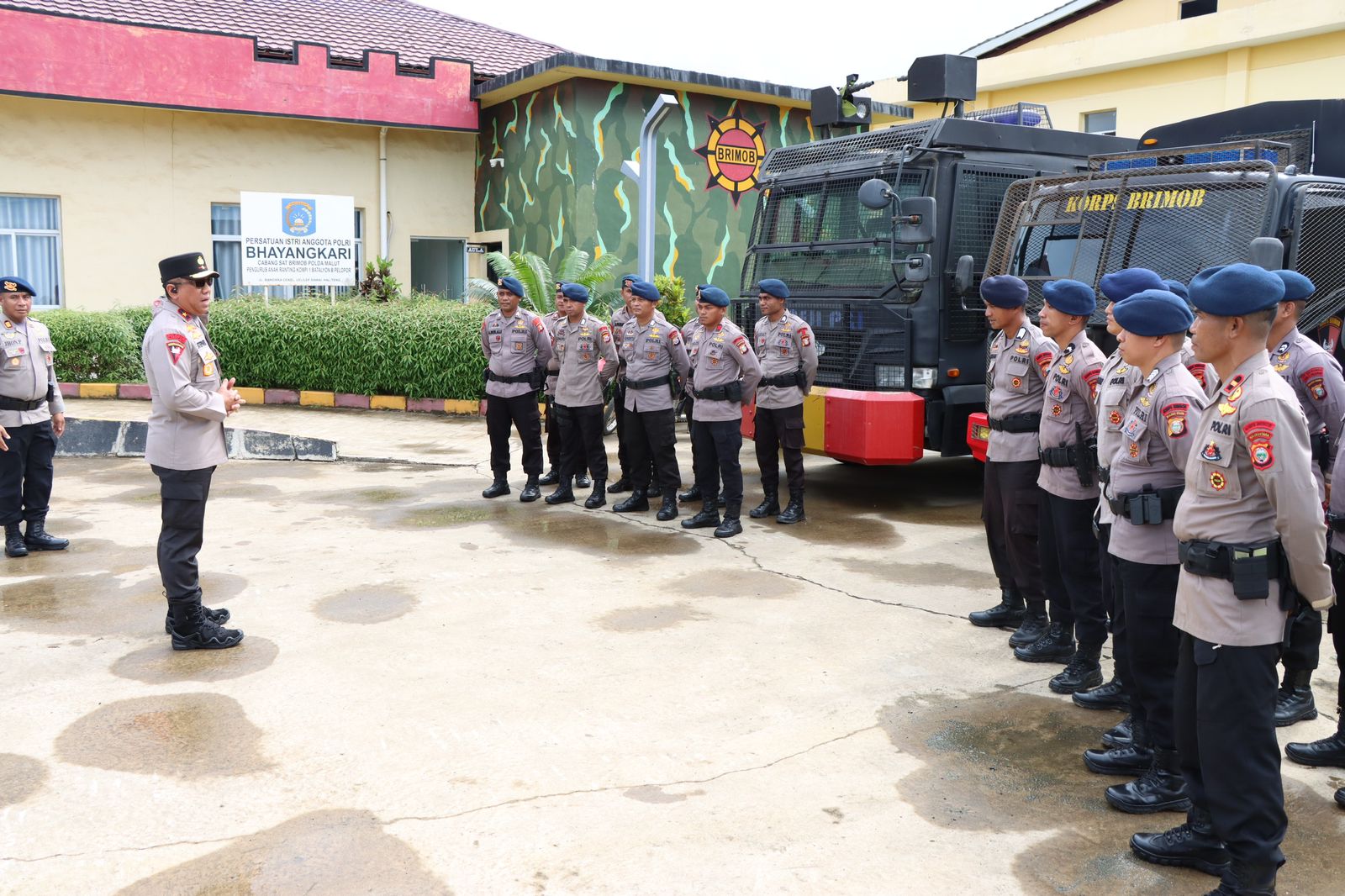 Netralitas dan Keamanan Pilkada 2024 Jadi Fokus Kunjungan Wakapolda Malut ke Mako Brimob Halteng