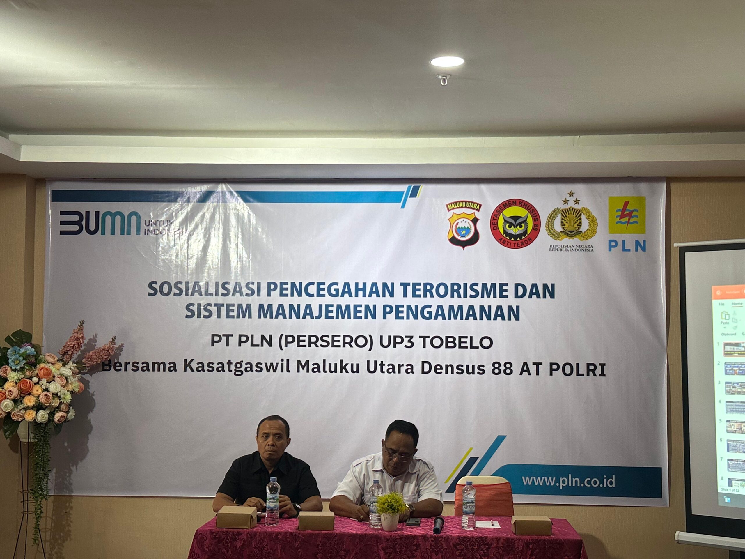 Satgaswil Malut Densus 88 AT Polri Sosialisasi Cegah Radikalisme di Lingkungan PT PLN Tobelo