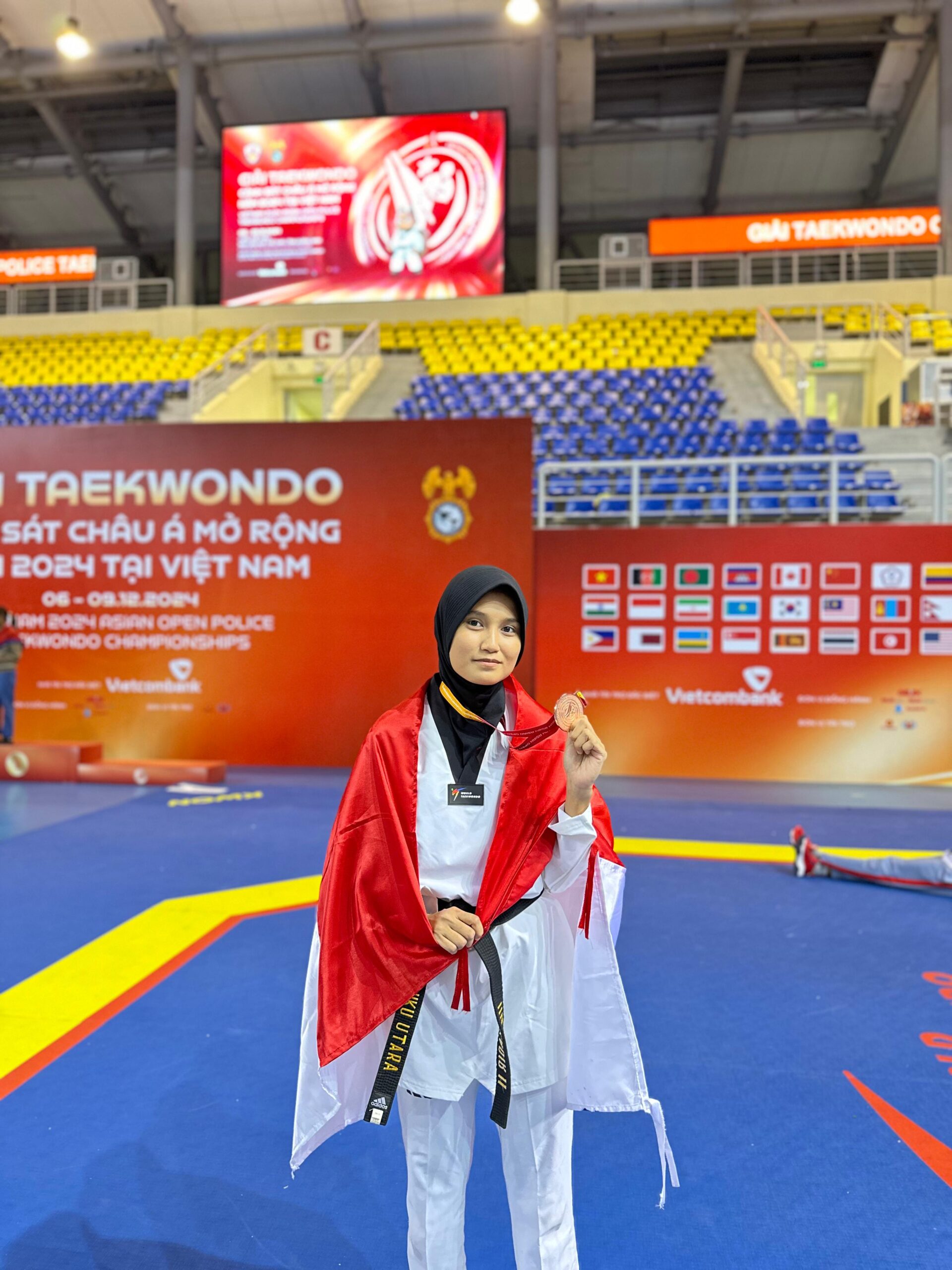 Bripda Ikja Artina W. Kadir Raih Medali Perunggu di Vietnam 2024 Asian Open Police Taekwondo Championship