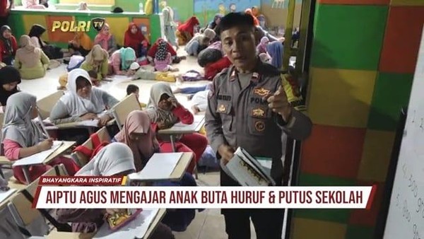 Kiprah Aiptu Agus Riyanto Agar Anak-anak Pemulung Bisa Sekolah