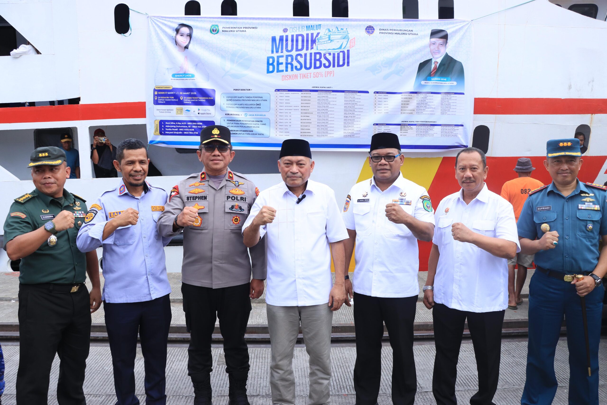 Mudik Bersubsidi di Maluku Utara Resmi Dimulai, Wakapolda dan Wakil Gubernur Hadiri Pelepasan Perdana