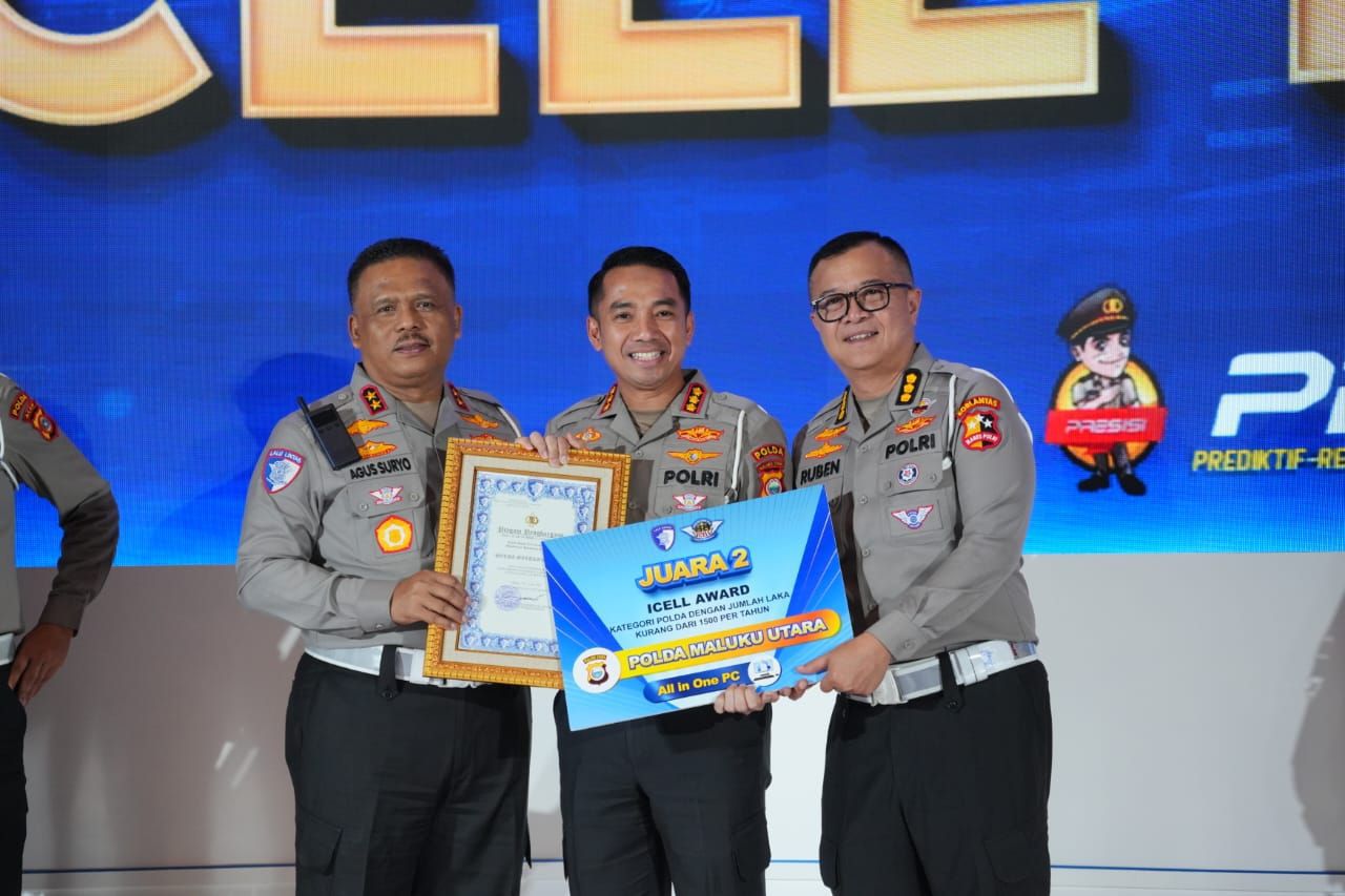 Ditlantas Polda Malut Raih Penghargaan iCell Award 2025 dari Kakorlantas Polri
