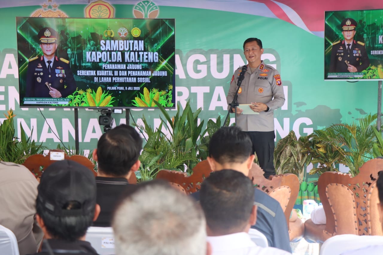Dukung Ketahanan Pangan Nasional, Kapolda Kalteng Tanam Jagung Kuartal III di Pulang Pisau