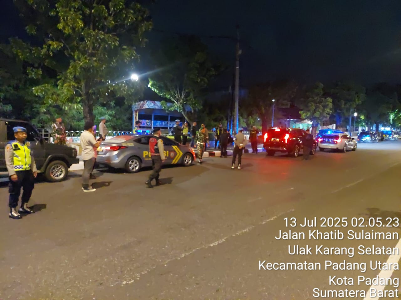 Patroli Gabungan Gagalkan Rencana Tawuran Tengah Malam di Padang