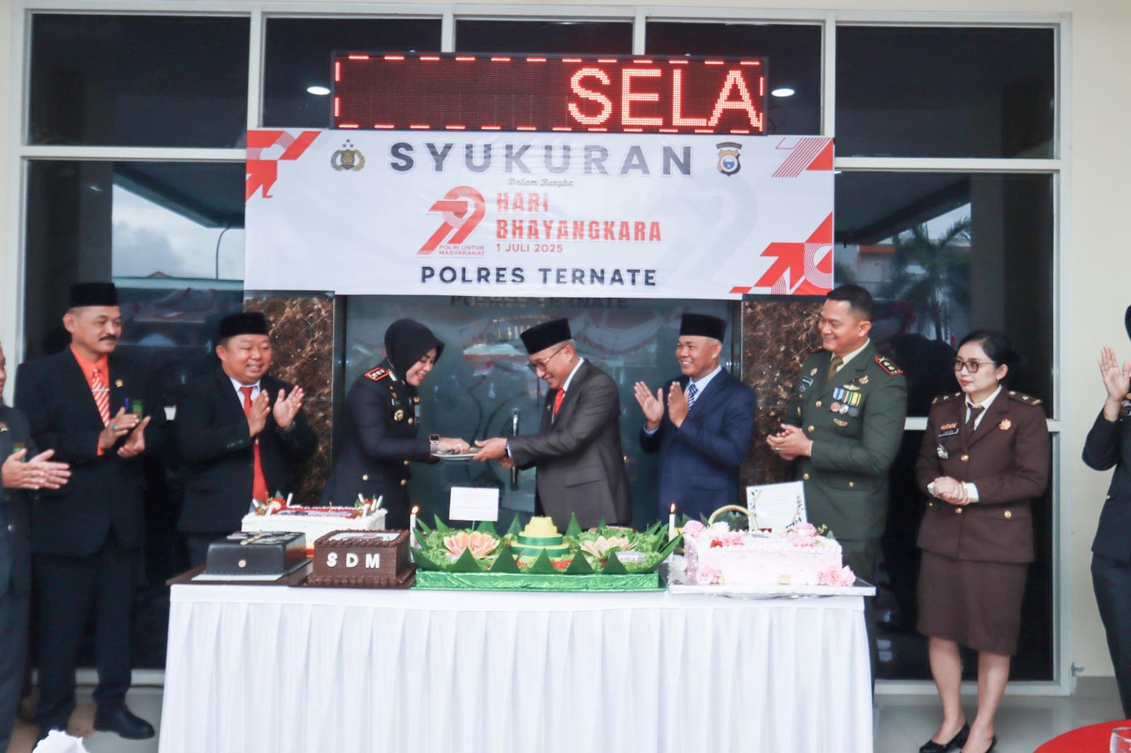 Kebersamaan Warnai Syukuran Hari Bhayangkara ke-79 Polres Ternate