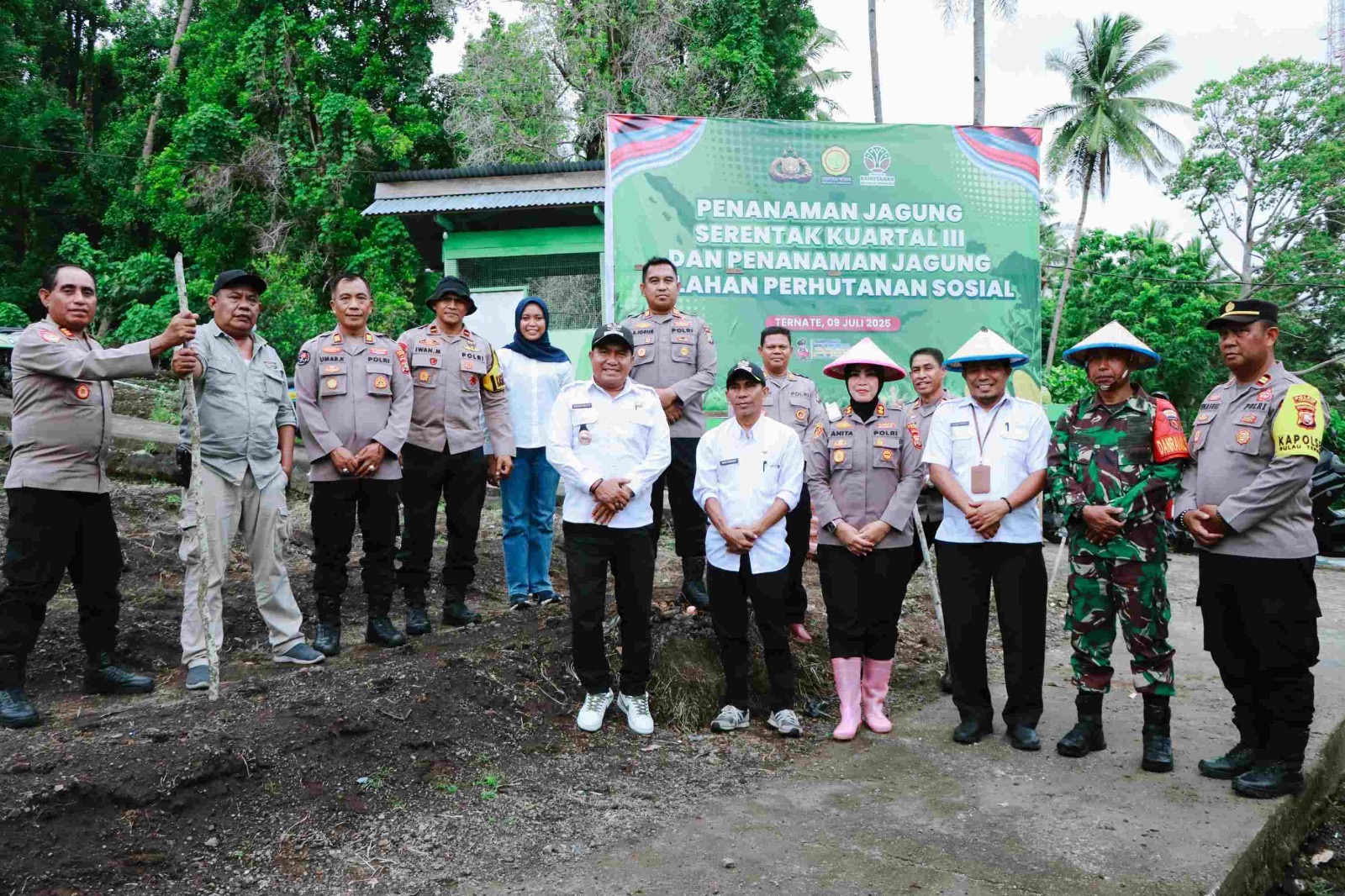 Polres Ternate Dukung Ketahanan Pangan Lewat Penanaman Jagung Serentak Kuartal III