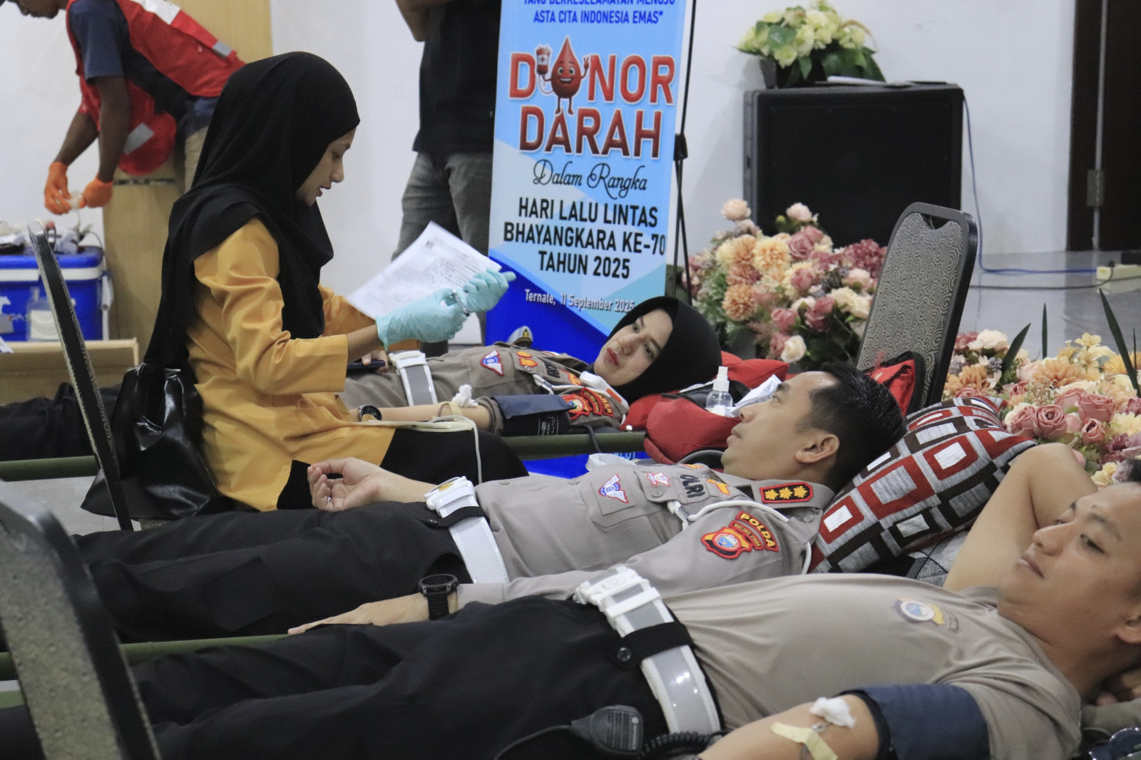 Sambut HUT Lalu Lintas ke-70, Ditlantas Polda Malut Gelar Donor Darah
