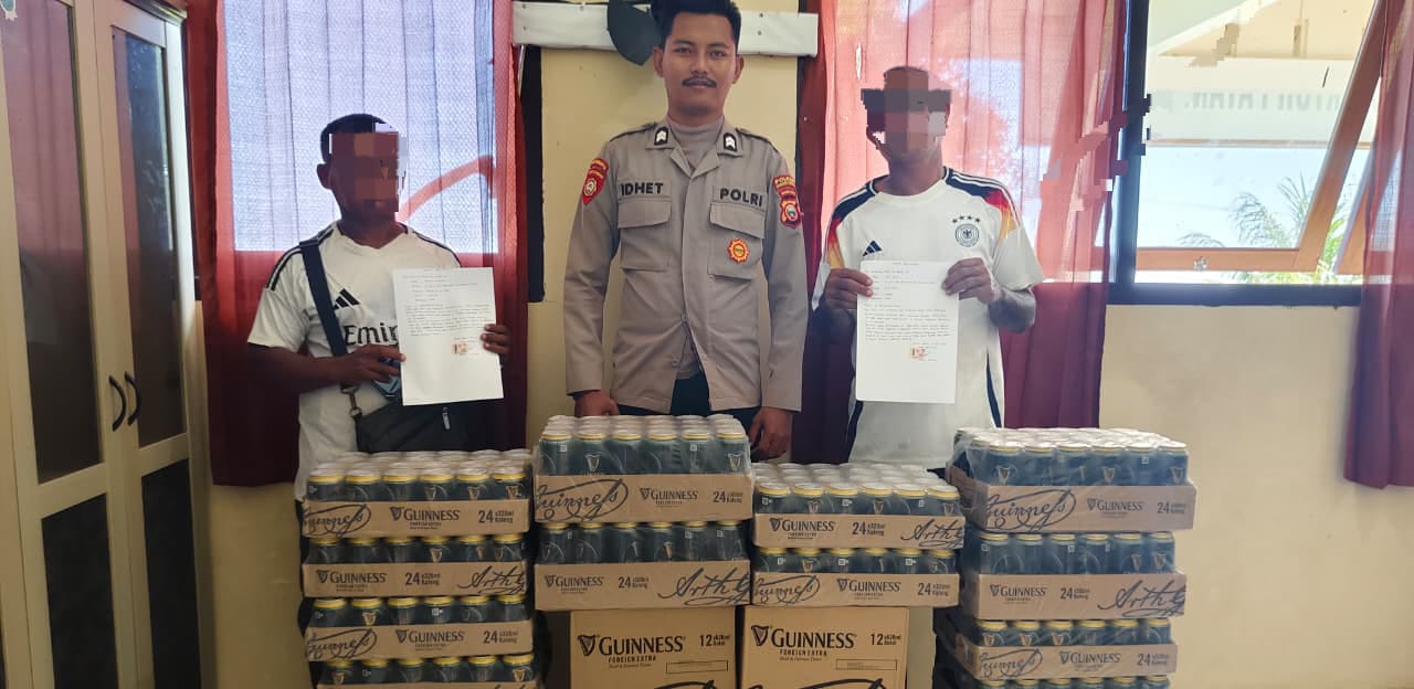 Polres Halteng Gagalkan Penyelundupan Miras, 15 Karton Bir Hitam Diamankan
