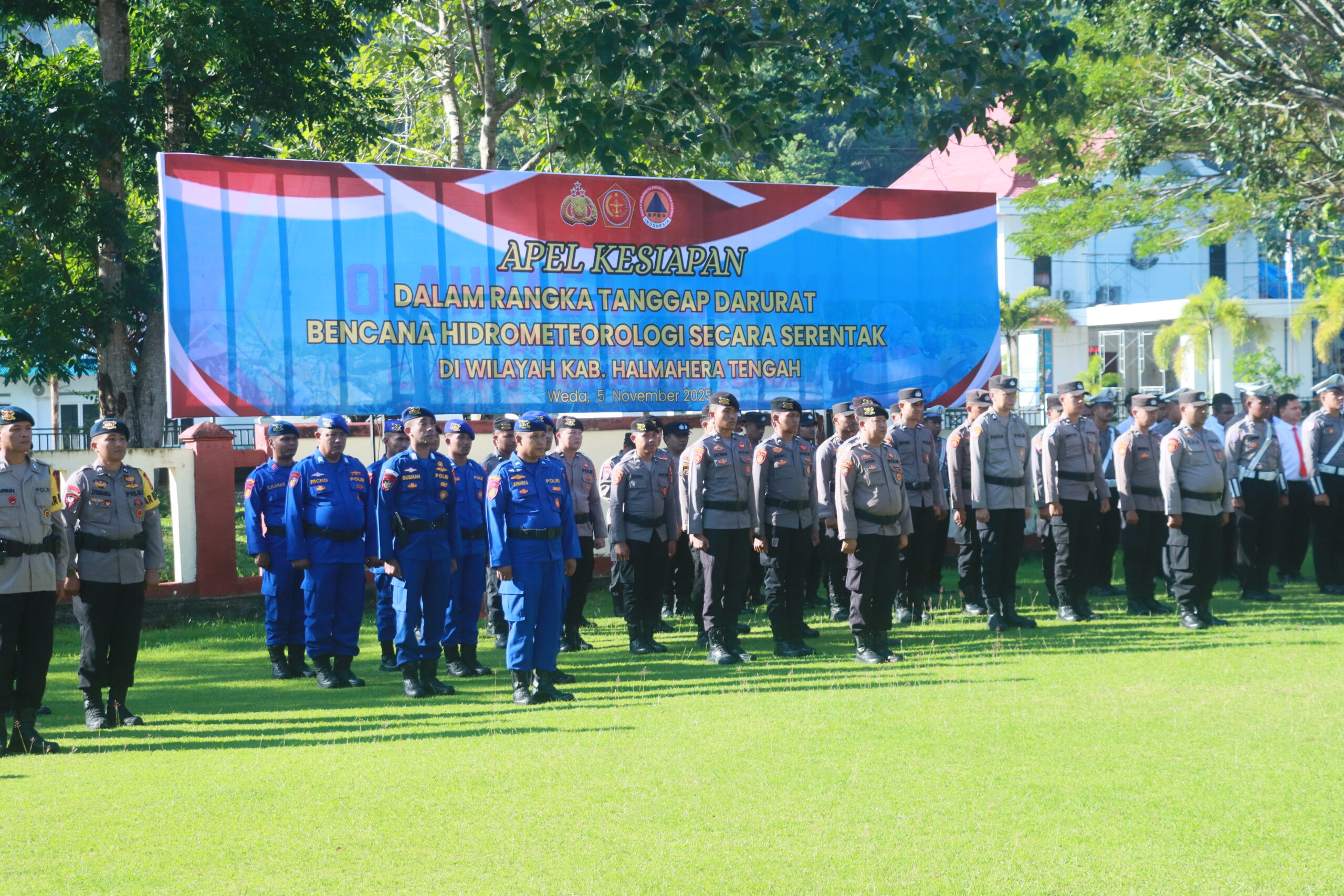 Polres Halteng Gelar Apel Kesiapsiagaan Tanggap Darurat Bencana Hidrometeorologi