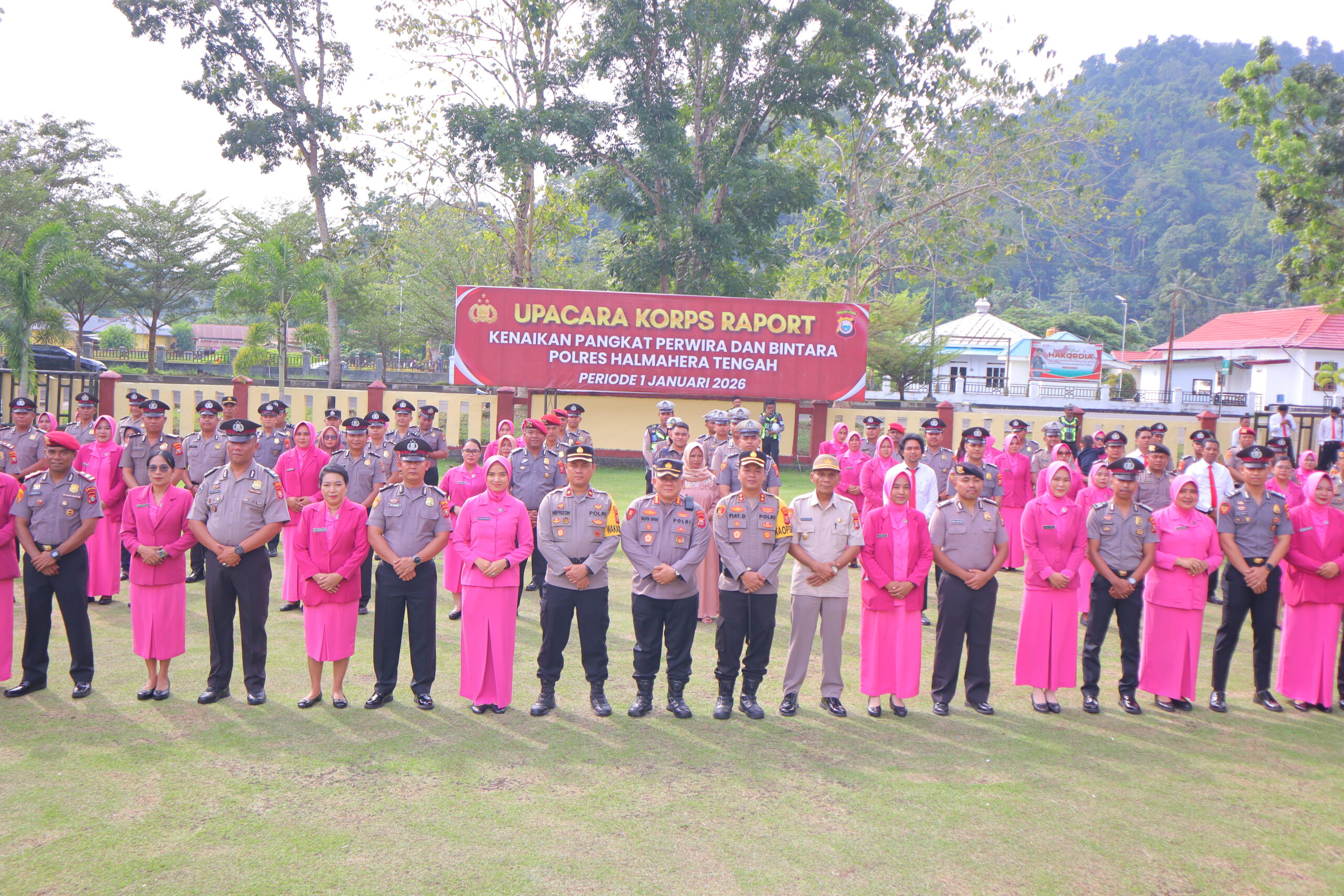Sejumlah Personel Polres Halmahera Tengah Ikuti Korps Raport Kenaikan Pangkat