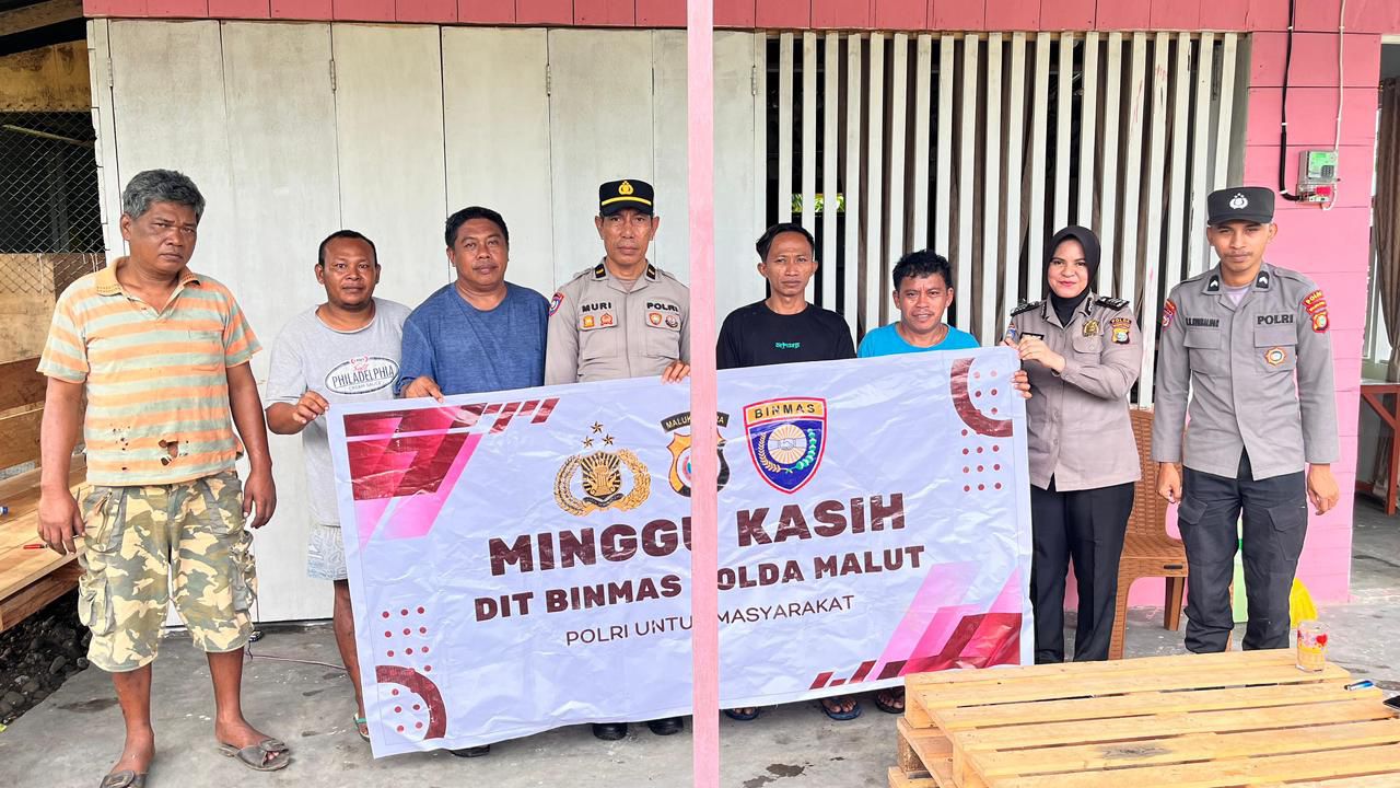 Ditbinmas Polda Malut Gelar Minggu Kasih Bersama Sopir Truk di Desa Galala