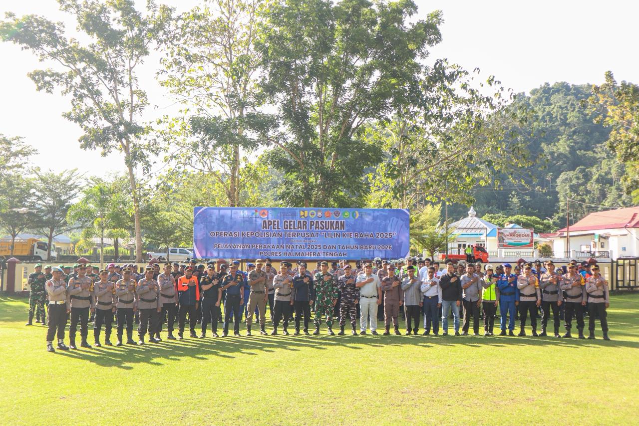 Polres Halmahera Tengah Gelar Apel Pasukan Operasi Lilin Kie Raha 2025