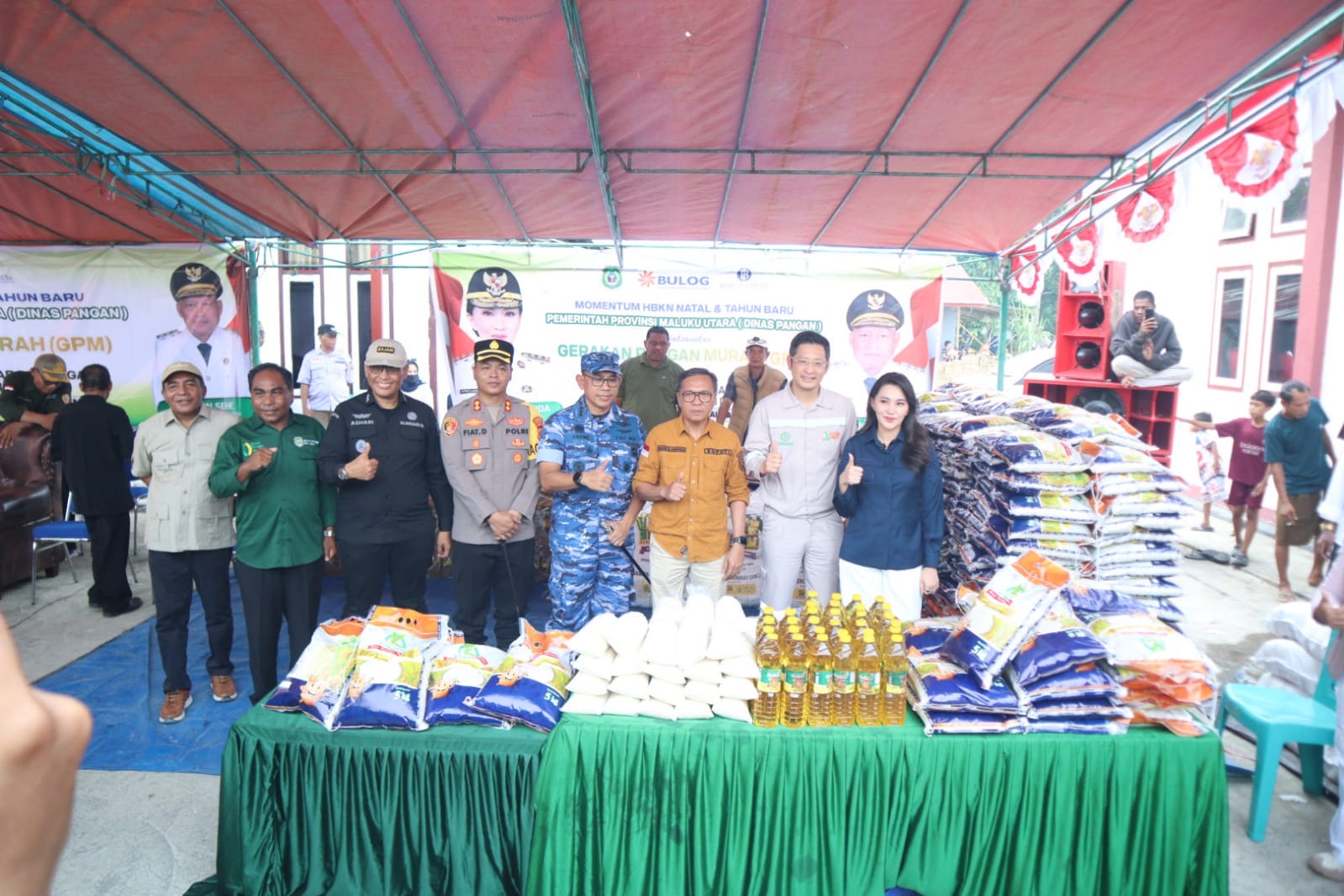 Gerakan Pangan Murah di Weda Tengah, Kapolres Halteng Hadir Dampingi Gubernur Malut Sekaligus Kick Off Jalan Fagogoru