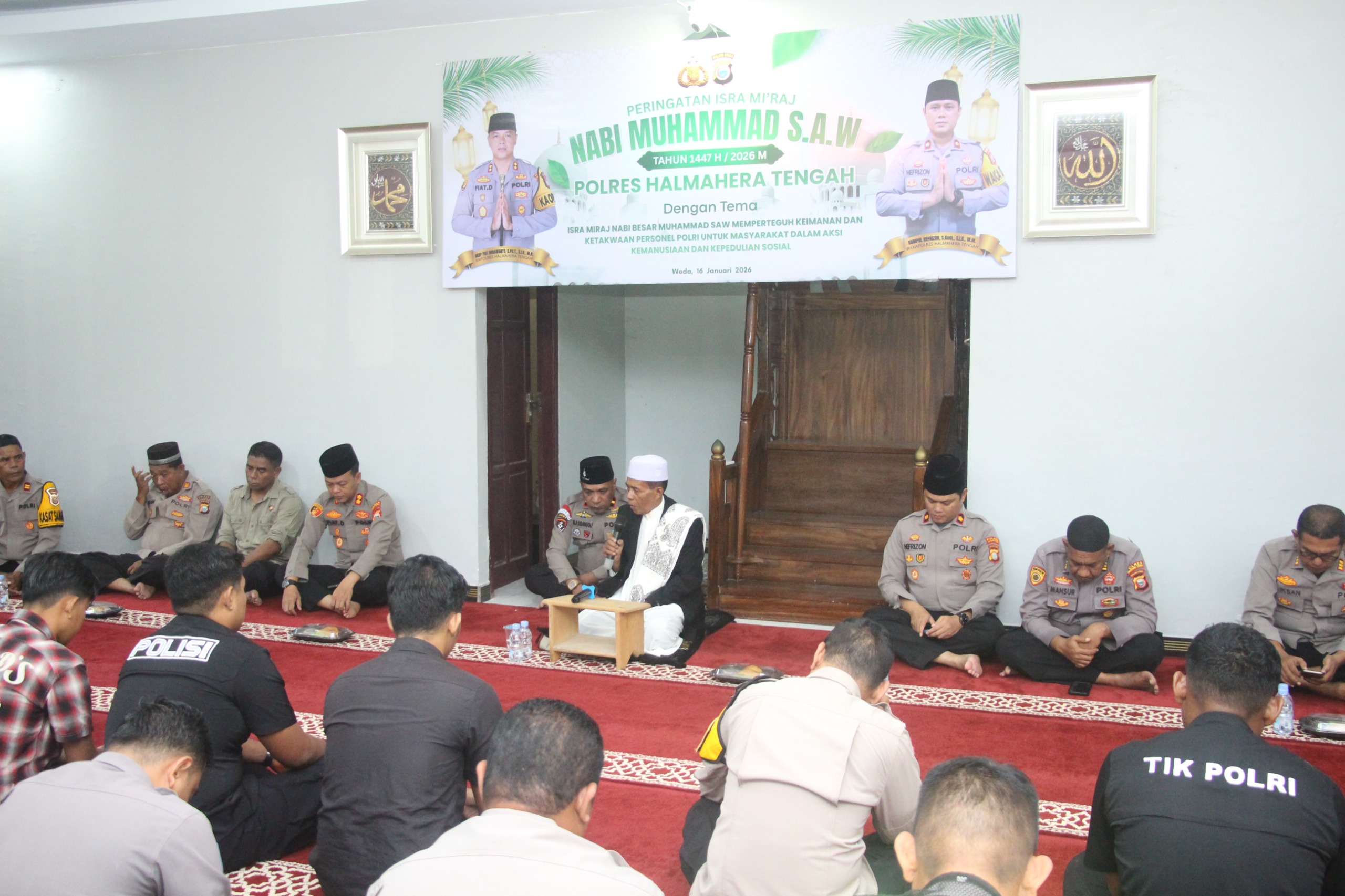 Peringati Isra Mi’raj, Polres Halmahera Tengah Perkuat Iman dan Taqwa Personel