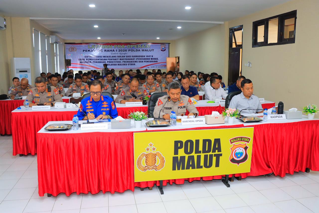Polda Maluku Utara Perkuat Kesiapan Personel Lewat Latpra Ops Pekat Kie Raha I