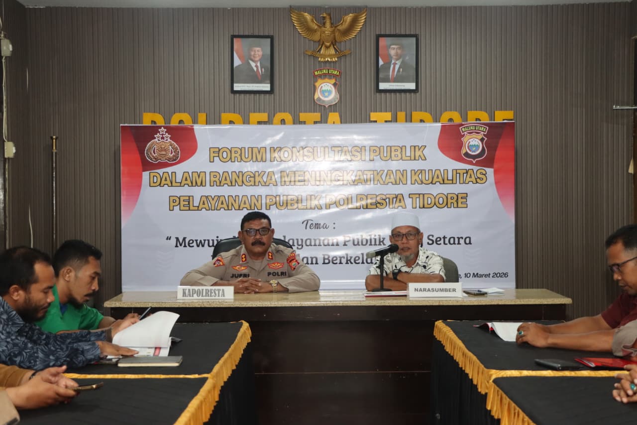 Polresta Tidore Selenggarakan Forum Konsultasi Publik Guna Peningkatan Akuntabilitas Layanan Masyarakat