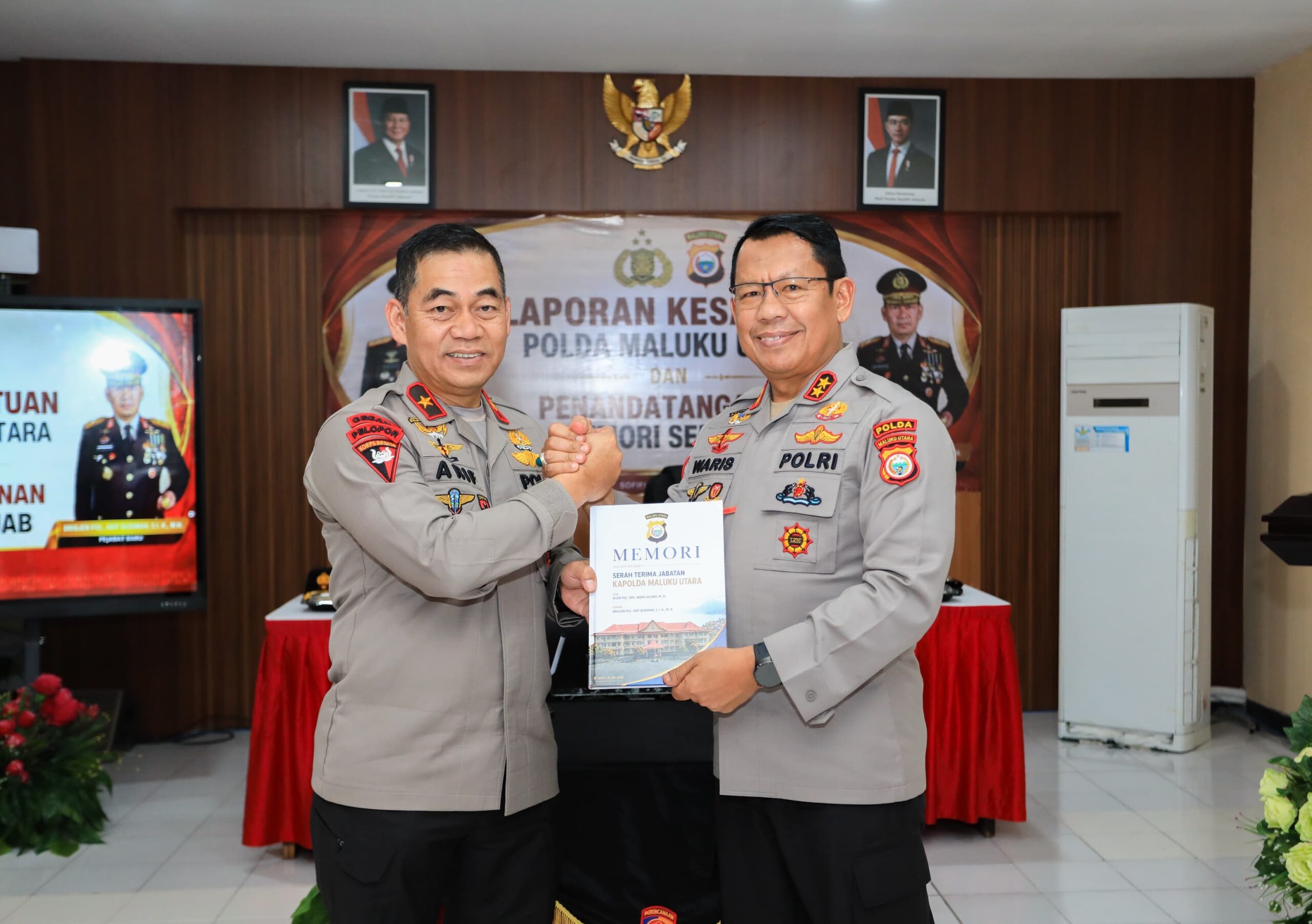 Sambut Tongkat Komando Baru, Kapolda Malut Terima Laporan Kesatuan dan Dukungan Penuh Jajaran