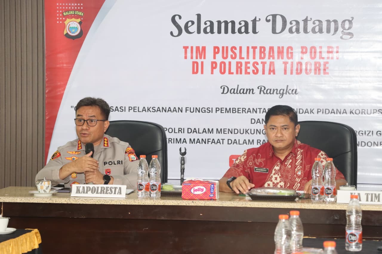 Tingkatkan Kinerja Pemberantasan Korupsi dan Dukung Makan Bergizi Gratis, Polresta Tidore Terima Kunjungan Puslitbang Polri