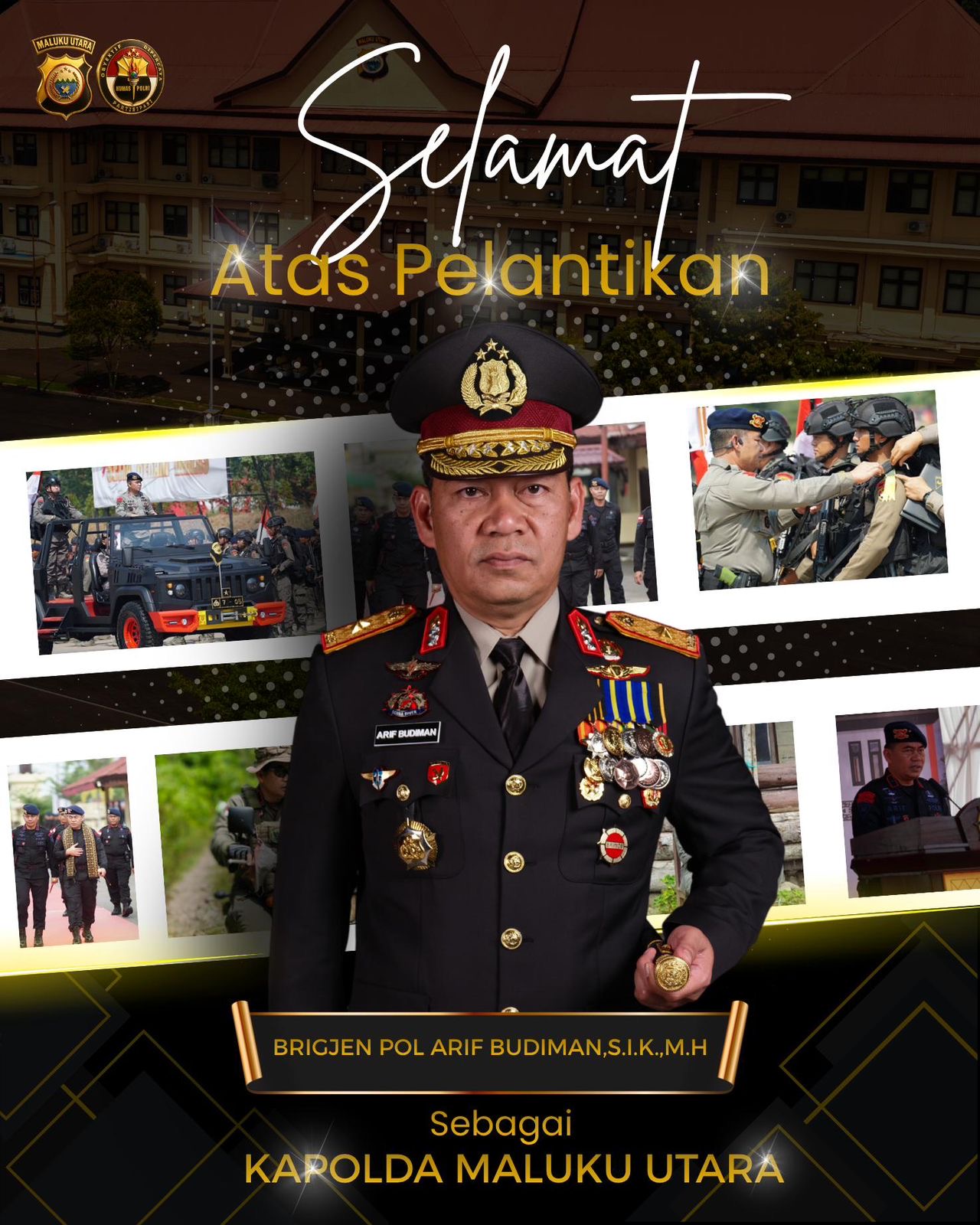 Kapolri Resmi Lantik Brigjen Pol. Arif Budiman, S.I.K., M.H. sebagai Kapolda Maluku Utara