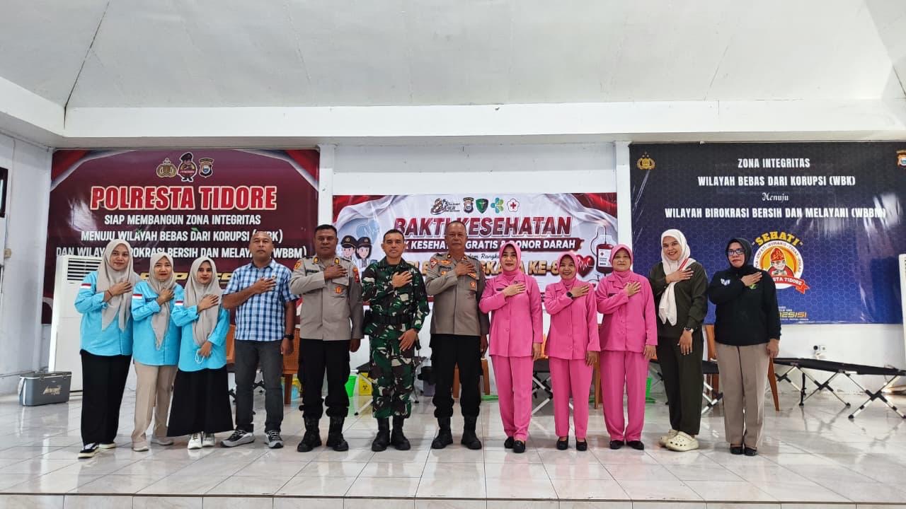 Sambut Hari Bhayangkara ke-80, Polresta Tidore Laksanakan Cek Kesehatan Gratis dan Aksi Donor Darah