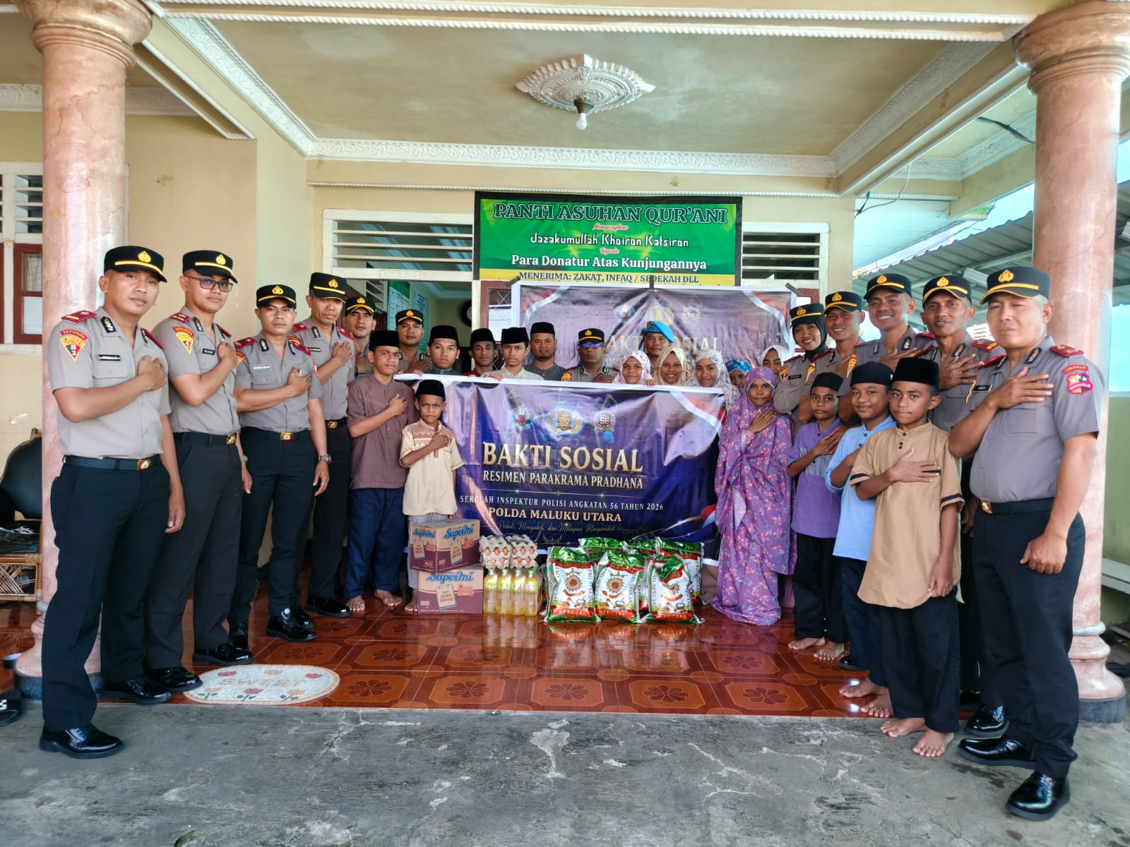 Wujud Kepedulian Sosial, Siswa SIP 56 Polda Maluku Utara, Gelar Baksos