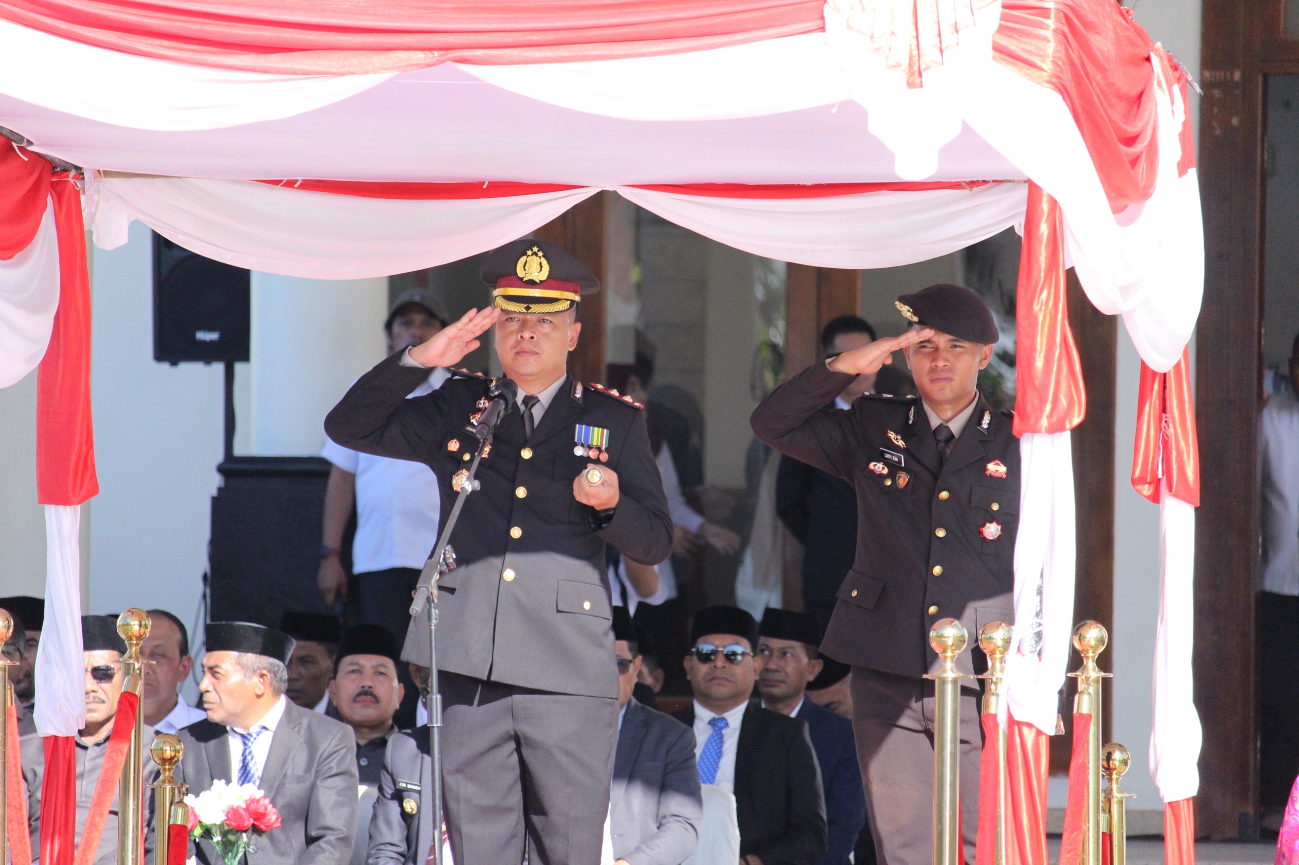 UPACARA PERINGATAN HARI BHAYANGKARA KE-80 TAHUN 2026 DI KABUPATEN HALMAHERA TENGAH BERLANGSUNG KHIDMAT