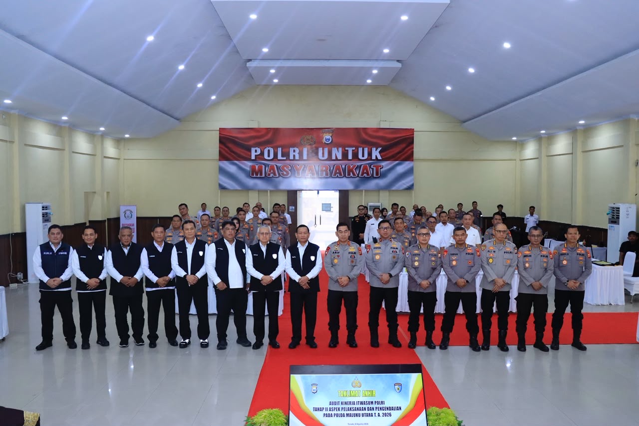 Kapolda Malut Hadiri Taklimat Akhir Audit Kinerja Itwasum Polri