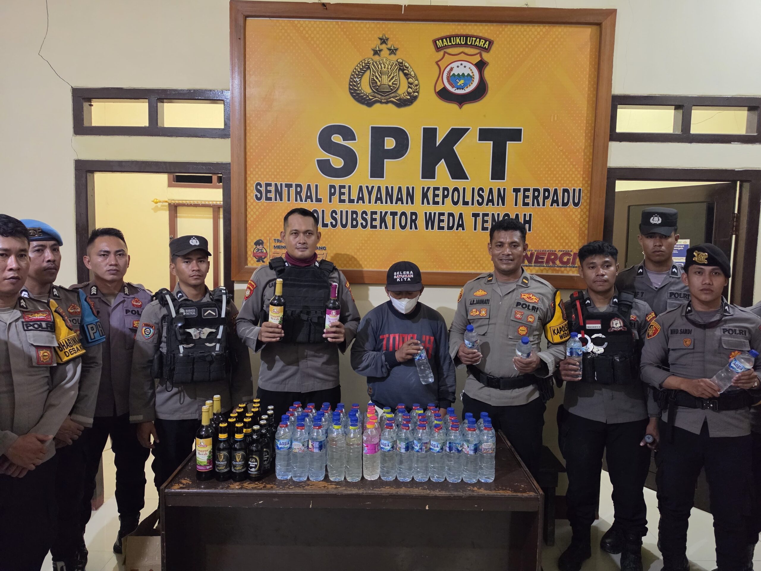 Polres Halteng Tingkatkan Patroli KRYD dan Razia Miras di Weda Tengah, 278 Botol/Kaleng Diamankan