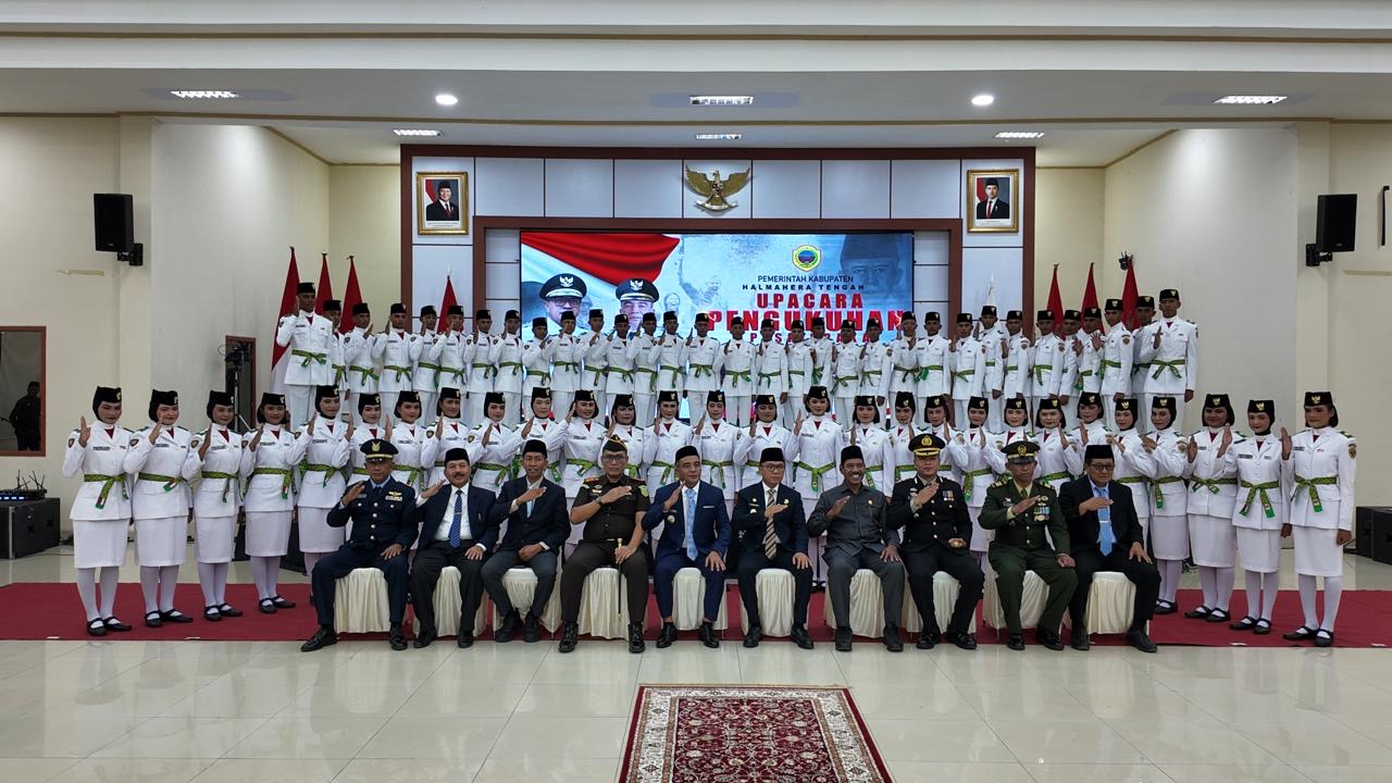 Upacara Pengukuhan Paskibraka Kabupaten Halmahera Tengah Tahun 2026 Berlangsung Khidmat dan Aman