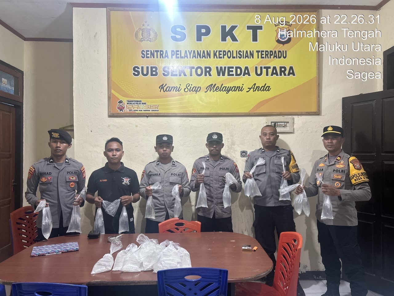 POLSUBSEKTOR WEDA UTARA GELAR KRYD, AMANKAN 28 KANTONG MIRAS JENIS CAP TIKUS