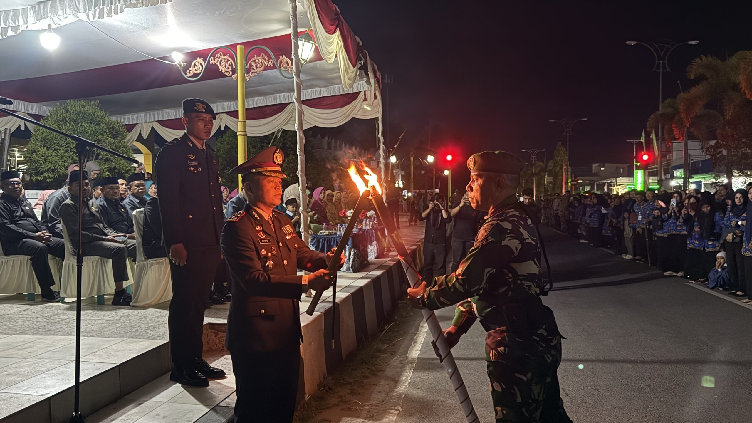 Upacara Malam Taptu Peringati HUT ke-81 Kemerdekaan RI di Halmahera Tengah