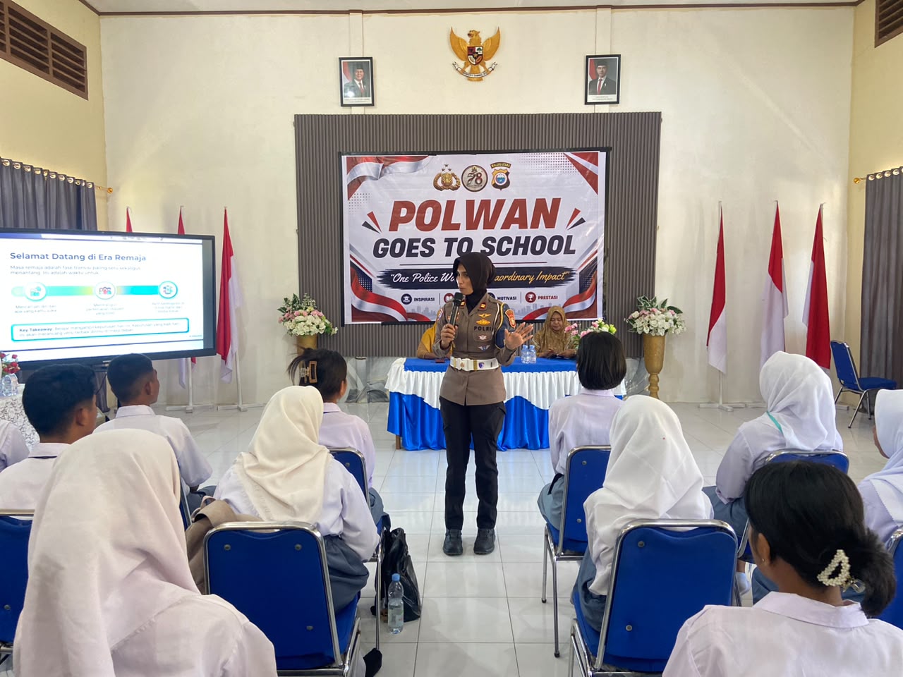 POLWAN POLRES HALMAHERA TENGAH GELAR GOES TO SCHOOL, EDUKASI PELAJAR TENTANG KEKERASAN SEKSUAL, BULLYING, GADGET, MEDSOS DAN NARKOBA