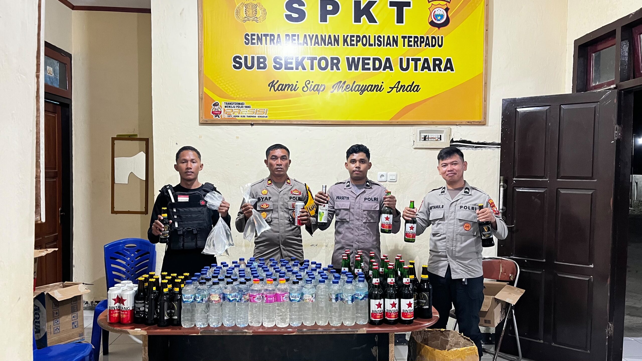 Polsubsektor Weda Utara Amankan 159 Kemasan Miras dalam Patroli Dialogis dan Razia