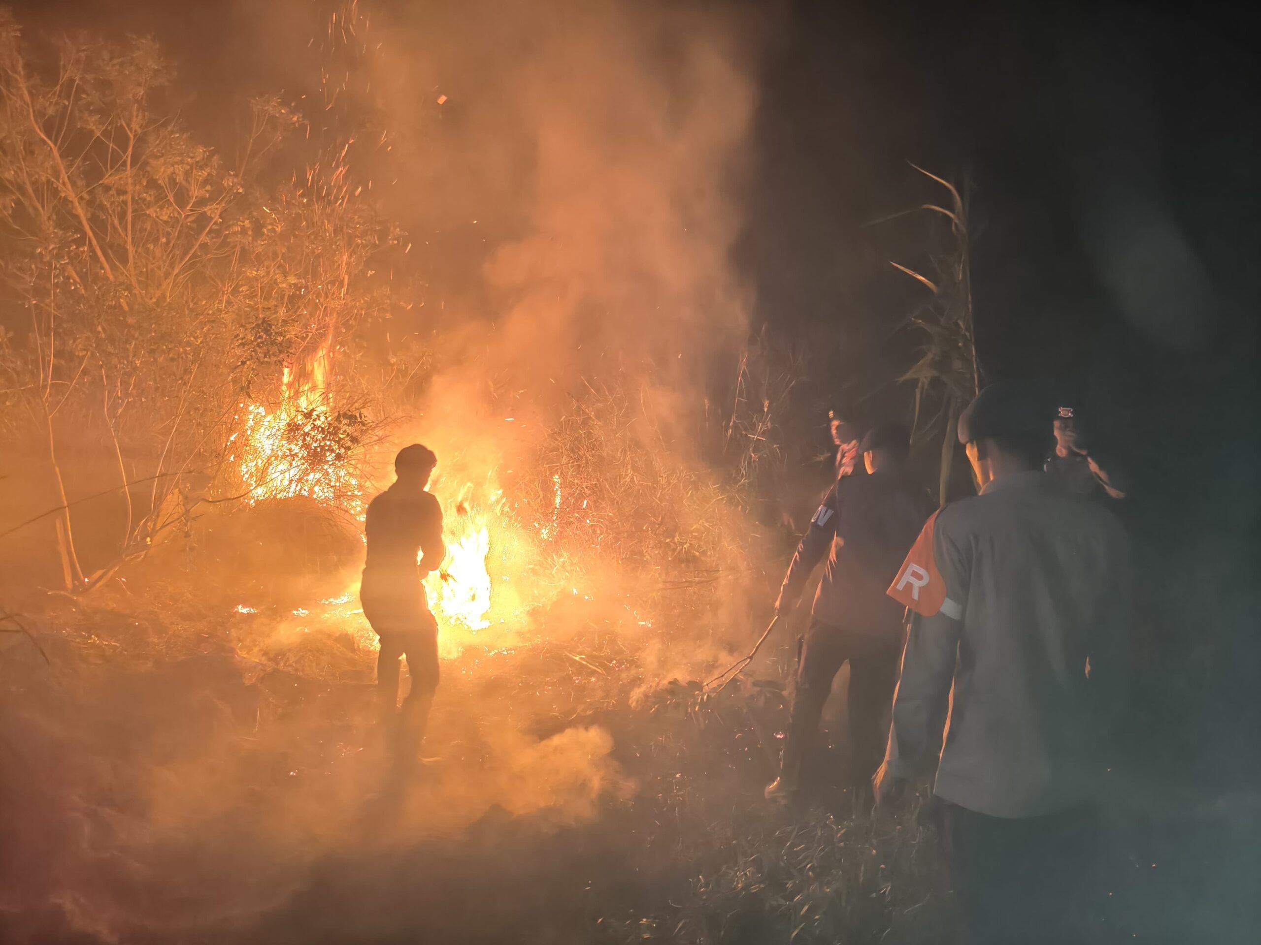 Brimob Polda Malut Sigap Tangani Kebakaran Hutan di Halmahera Timur