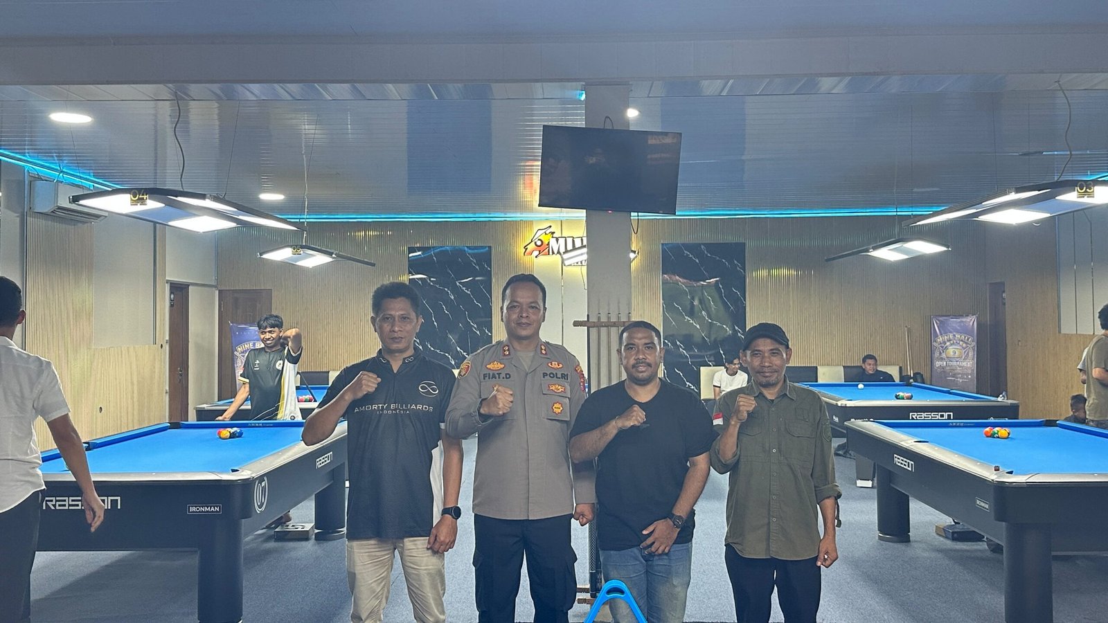KAPOLRES HALTENG BUKA TURNAMEN BILLIARD, JUNJUNG SPORTIVITAS DAN CARI BIBIT UNGGUL DARI HALTEN