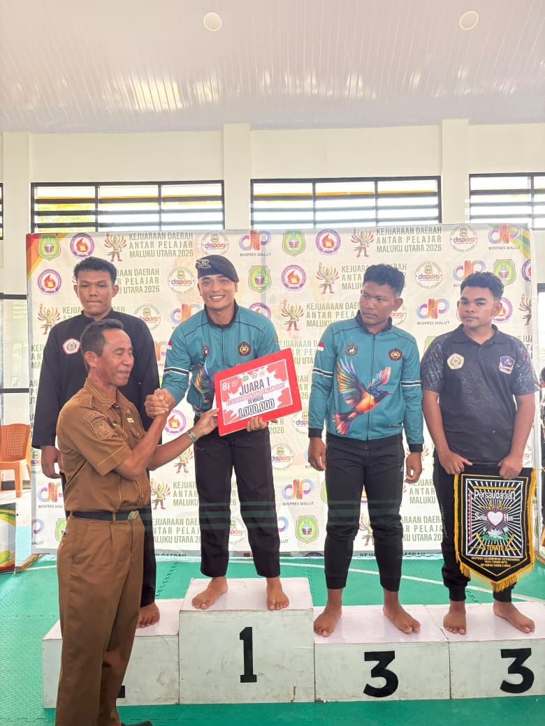 Personel Dit Samapta Polda Malut Raih Juara 1 Kejurda Pencak Silat Gubernur Cup II 2026