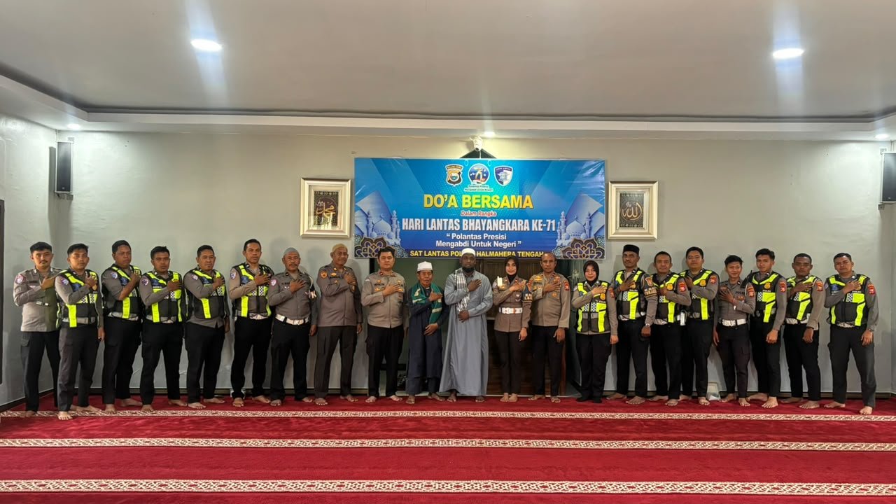 Polres Halmahera Tengah Gelar Doa Bersama dalam Rangka Hari Lantas Bhayangkara ke-71