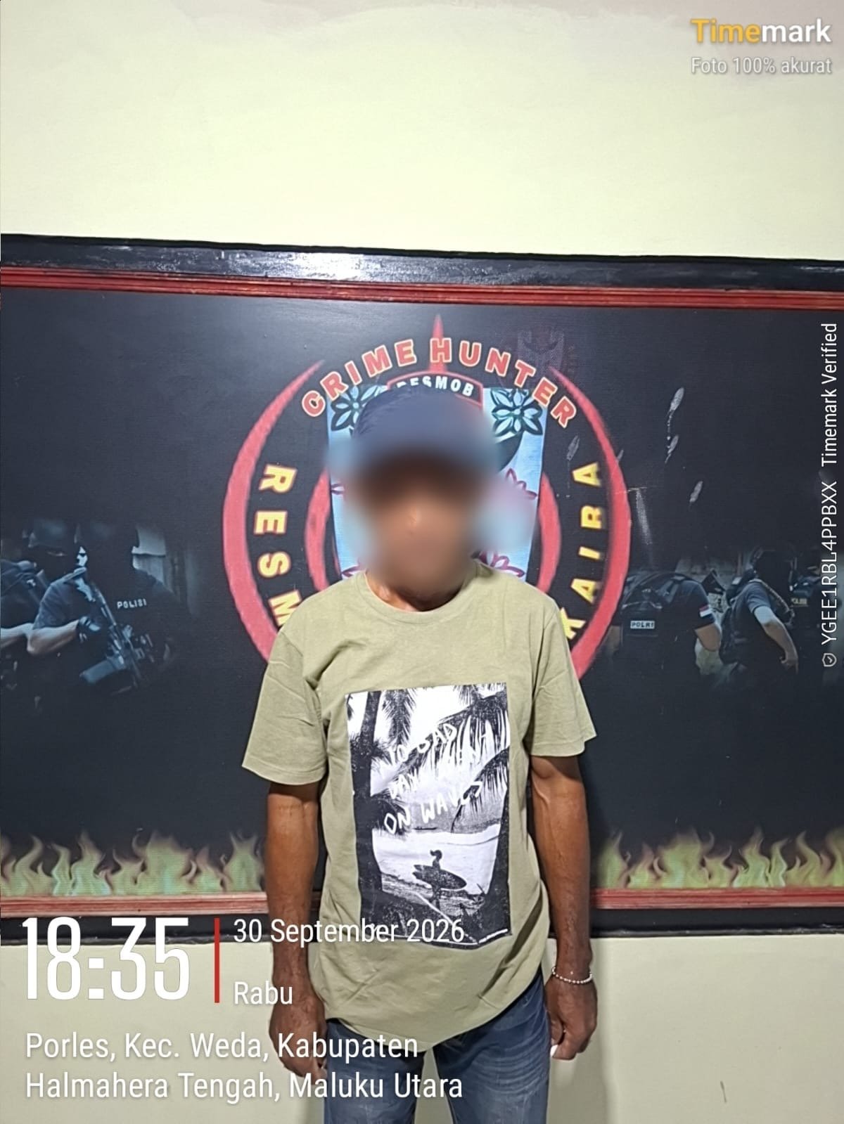 SATU ORANG TERSANGKA MENYERAHKAN DIRI SECARA SUKARELA