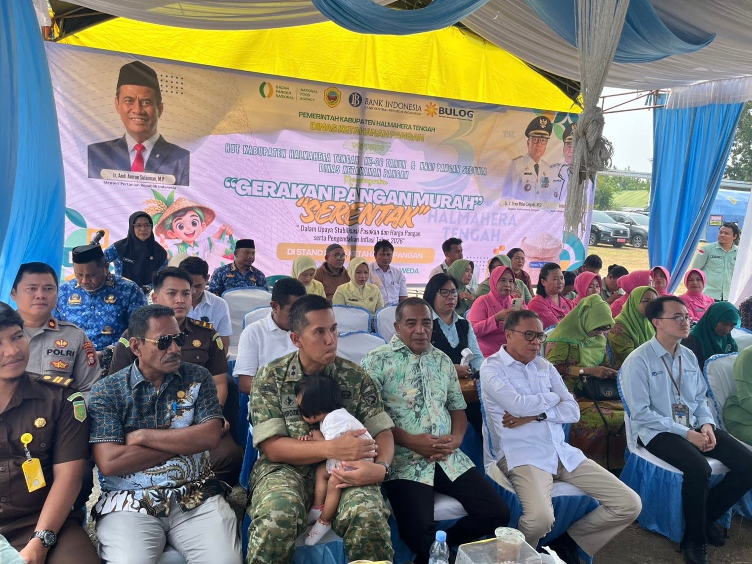 Wakapolres Halteng Hadiri Gerakan Pangan Murah di Weda, Bantu Masyarakat Dapatkan Bahan Pokok Terjangkau