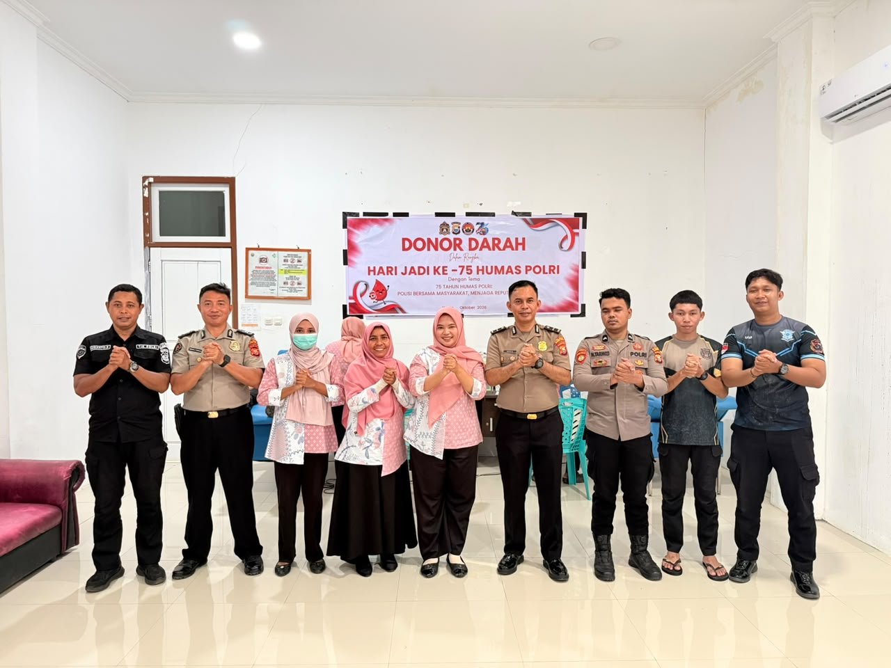 Sambut Hari Jadi ke-75 Humas Polri, Humas Polres Halteng Gelar Kegiatan Donor Darah